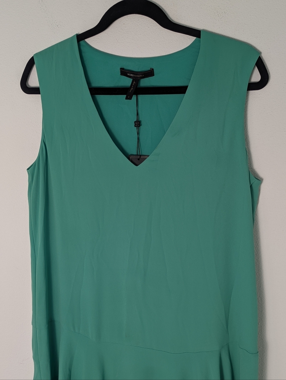 BCBG Max Azria Clea Double Flounce Mini Dress Women Sz S Light Green Sleeveless - Picture 2 of 11